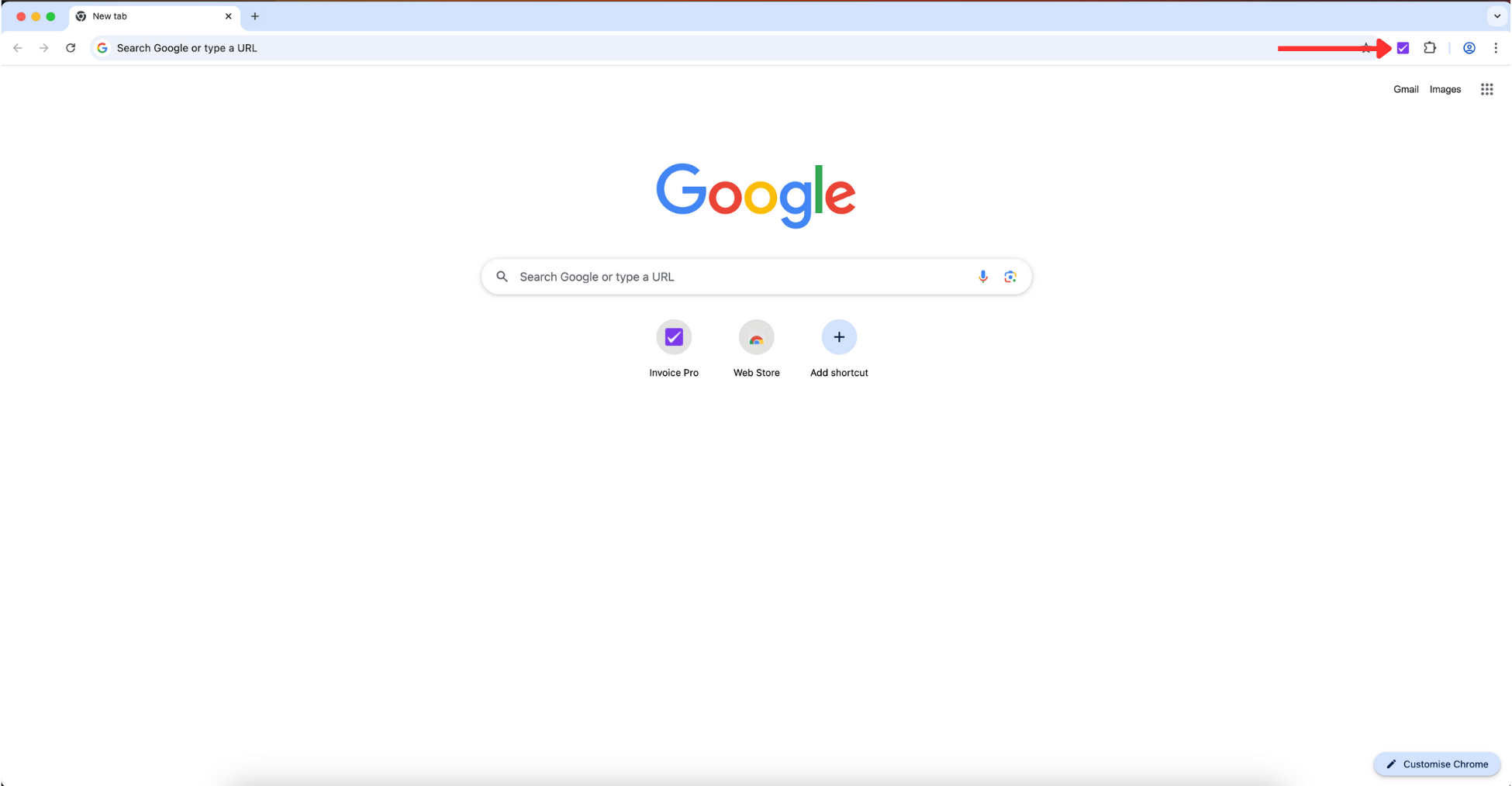 Starting the invoice extension